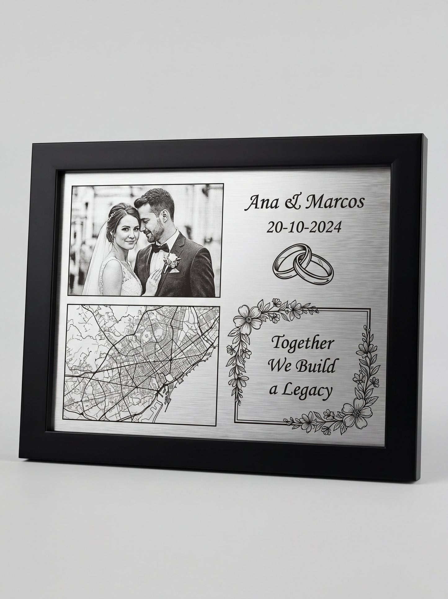Cuadro de Acero Grabado a Láser · Personalizado MemorLux